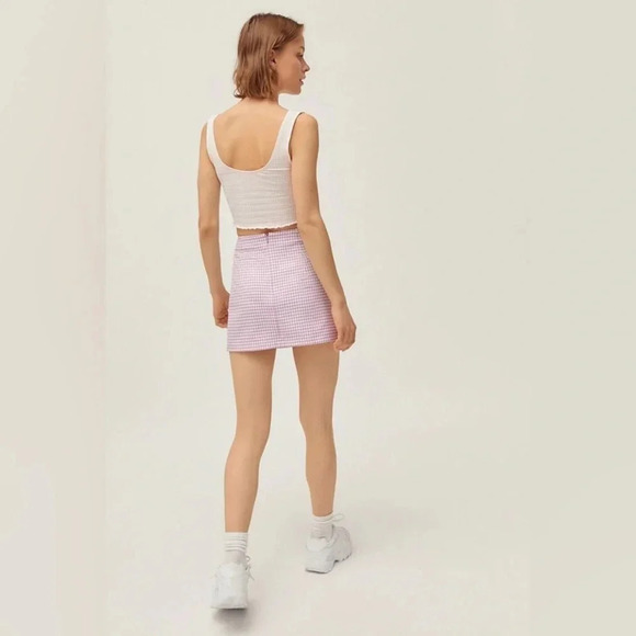 Urban Outfitters Lavender Gingham Mini Skirt - Picture 3 of 8